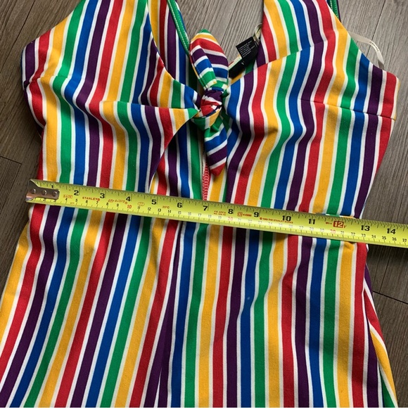 Forever 21 Rainbow Stripe Romper Shorts M - Picture 8 of 10